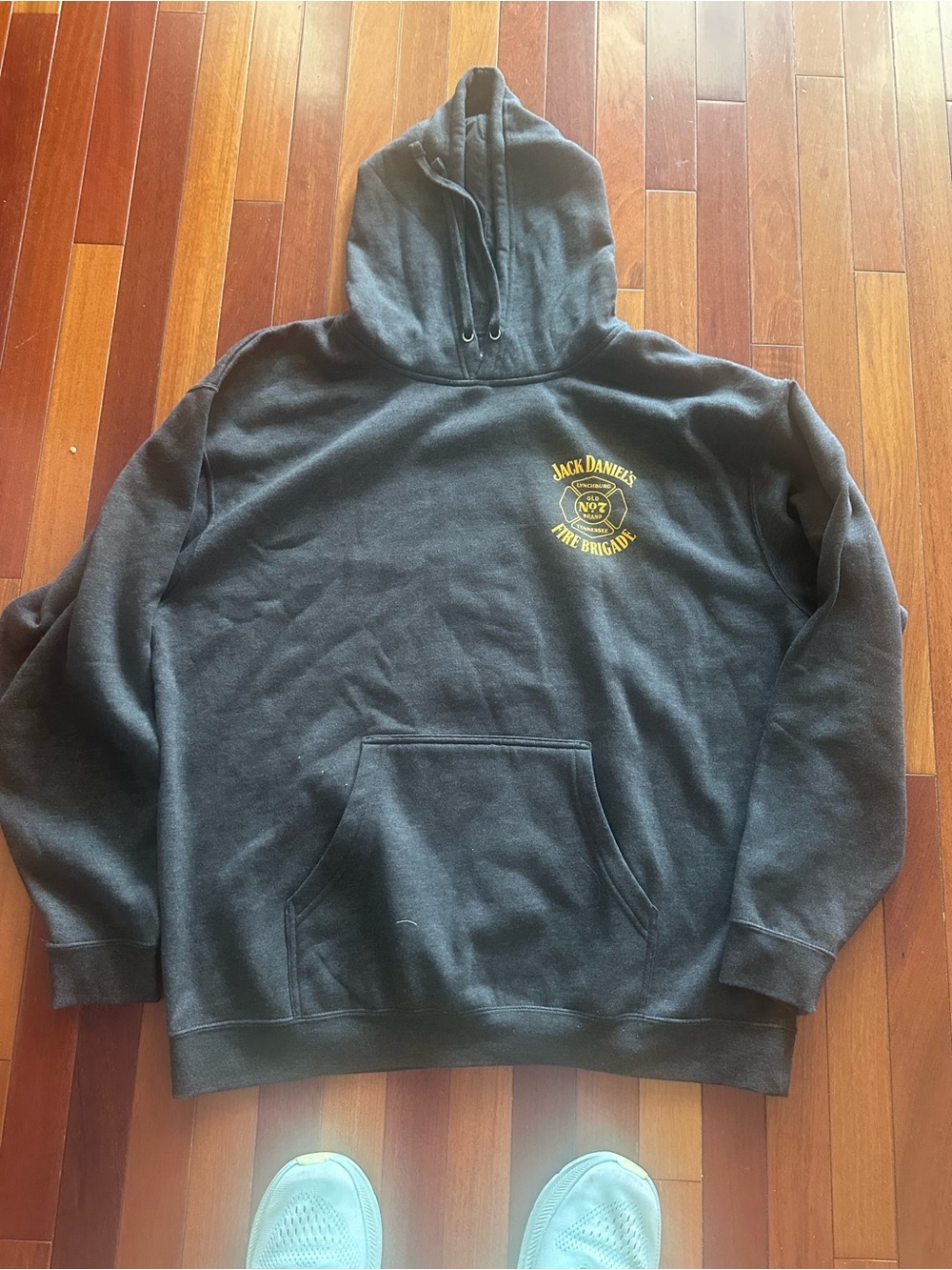 Jack Daniels Gray  Hoodie with Yellow Logo - Men's Pullover